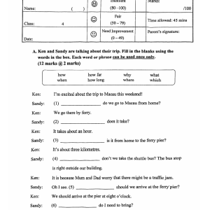 Hong Kong Taoist Association Wun Tsuen School 23-24 P.4 Assessment 3