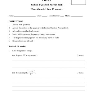 St. Paul’s College F.1 Final Examination 2020-2021 MATHEMATICS PAPER 1